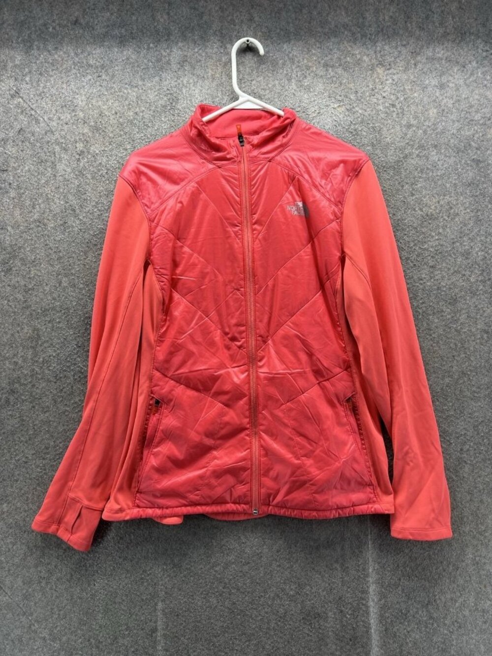 The North Face Jacket Womens XL Red FlashDry Full Zip Insulated Hiking Outdoor